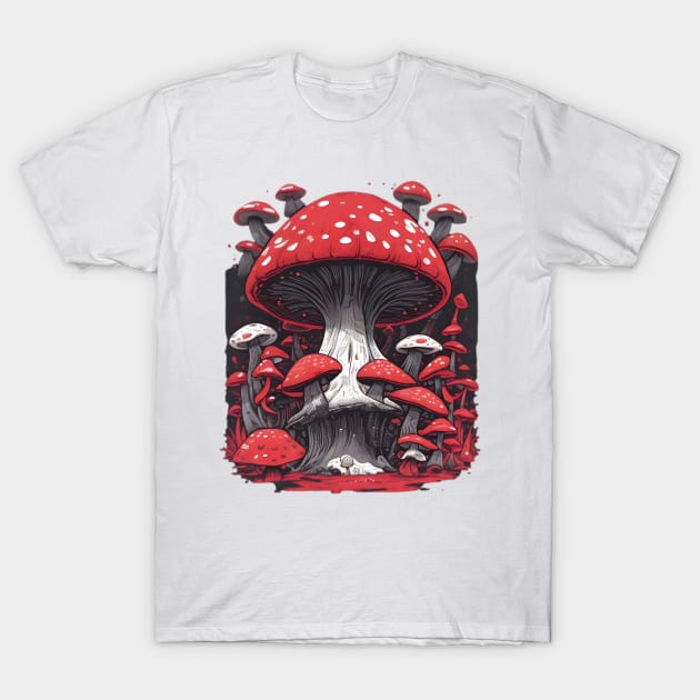 Fantasy art illustration of mushrooms T-Shirt by emofix